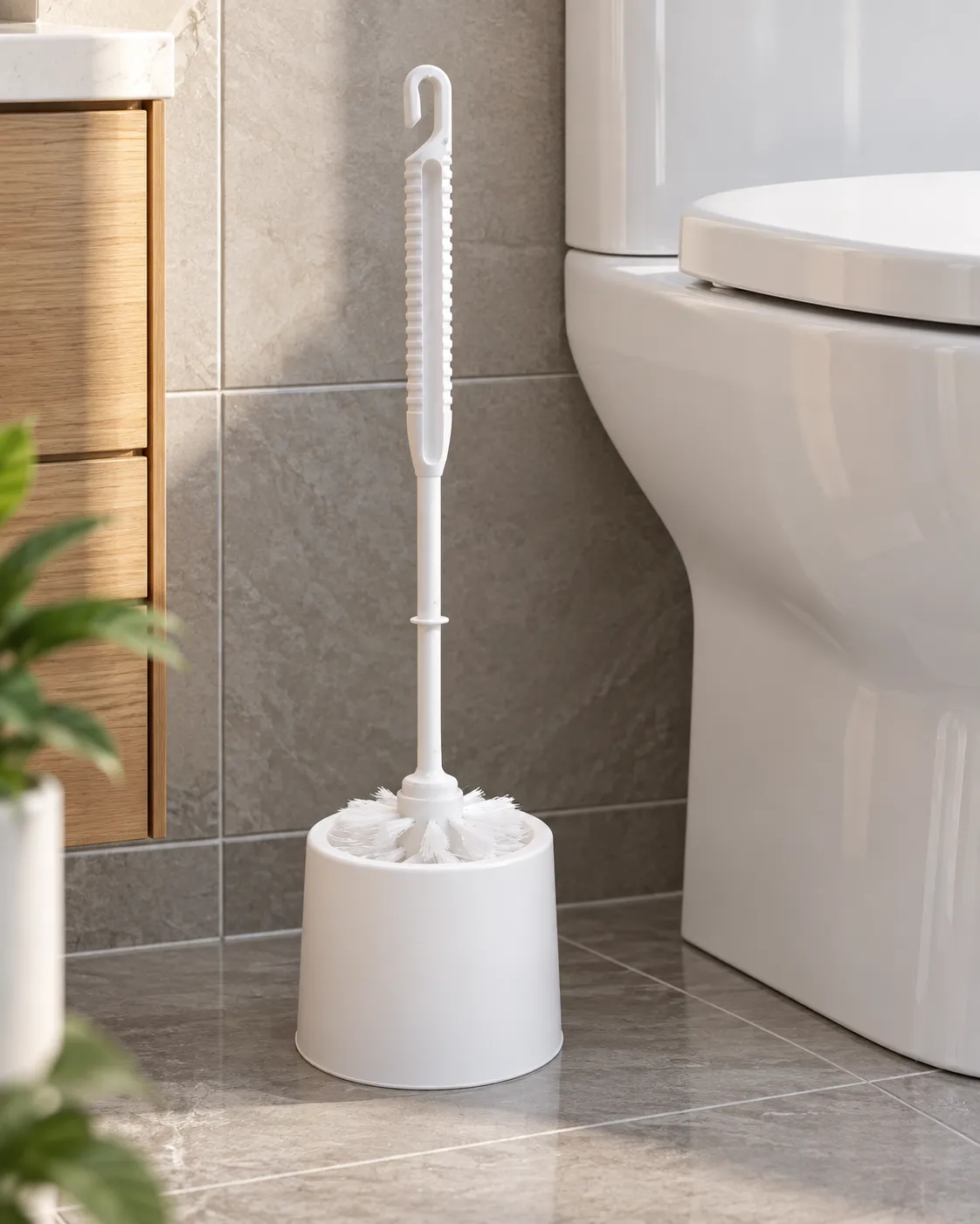 Escova Sanitária com Suporte Branca 34 cm Planeta