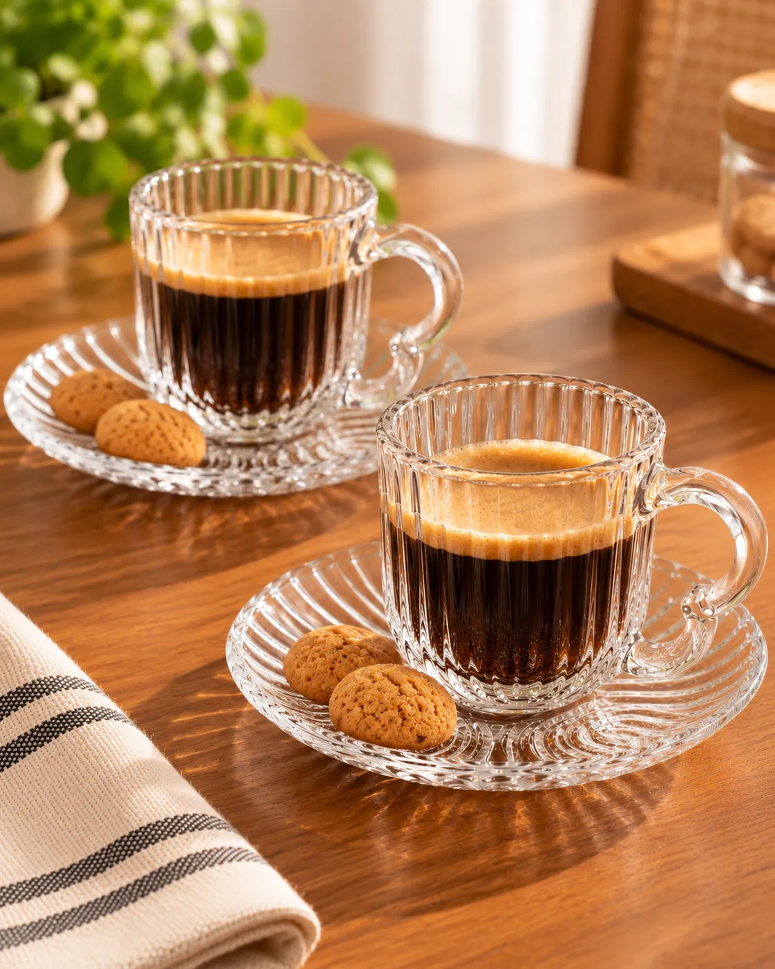 Jogo de 2 Xícaras Krystalmix Café com Pires 80ml